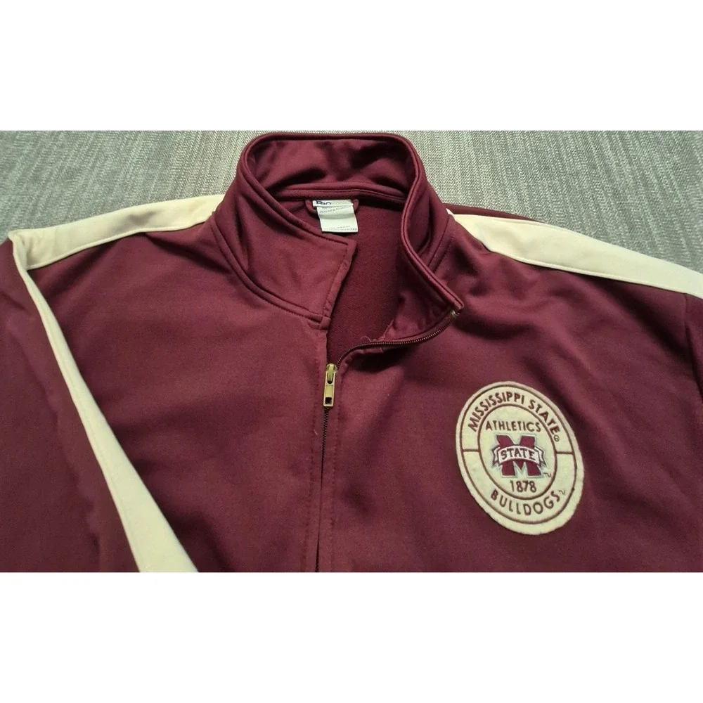 Mississippi State Bulldogs Pro Line Vintage full zip maroon/cream Jacket XL